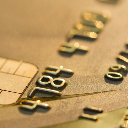 close up of a credit card